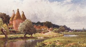 Hop-Kiln, lähellä Farnhamia (värilitro).
