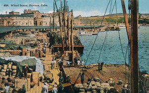 Wharf Scene, Havanna, Kuuba, 1910 tekijältä Harris Bros and Co