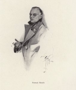 Tupakkaa polttavan miehen muotokuva (litho)
