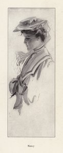 Muotokuva naisesta nimeltä Nancy (litho) tekijältä Harrison Fisher