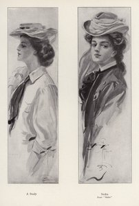 Hahmo Nedra romaanista Nedra, kirjoittanut George Barr McCutcheon (litho) tekijältä Harrison Fisher
