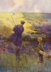 Golfkentät: (värilitografia): Deal, pelaa "Sandy Parlour" (värilitografia)