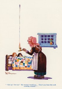 Leski ja hänen pikkutyttönsä (väri litho) tekijältä Harry Rountree
