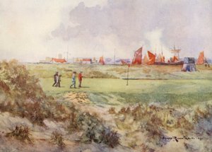 Golfkentät: Rye, viidestoista viheriö (värilitografia).