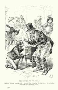 Kuvitus Charles Dickensin kirjaan Dombey ja poika (litografia).