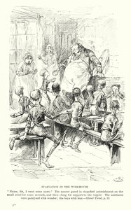 Kuvitus Charles Dickensin kirjaan Oliver Twist (litografia).