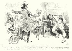 Kuvitus Charles Dickensin kirjaan Oliver Twist (litografia).