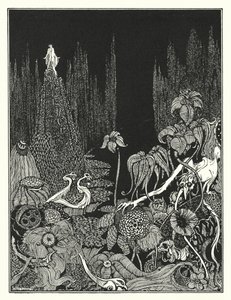 Edgar Allan Poe: Hiljaisuus (litografia) tekijältä Harry Clarke