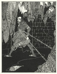 Edgar Allan Poe: Amontilladon tynnyri (litografia) tekijältä Harry Clarke