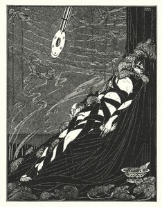 Edgar Allan Poe: Kuoppa ja heiluri (litografia) tekijältä Harry Clarke
