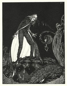 Edgar Allan Poe: Kertova sydän (litografia) tekijältä Harry Clarke