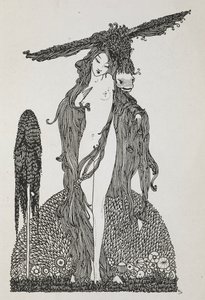 Tarinan kuvitus, "aasi-nahka". tekijältä Harry Clarke