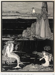 Merenneidot, kuvitus Queenie Scott-Hopperin kirjasta "Very Nearly". tekijältä Harry Clarke