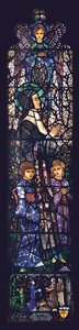 Siunattu Julie kahden lapsen kanssa, 1927 tekijältä Harry Clarke