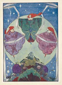 Tonttumäki. He tanssivat sumusta ja kuutamosta kudottujen huivien kanssa. tekijältä Harry Clarke