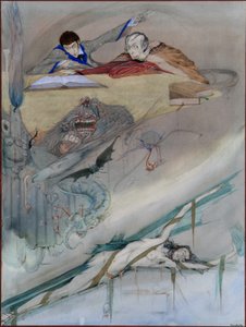 Huonekalut ja erilaiset esineet 1100- ja 1300-luvuilta tekijältä Harry Clarke