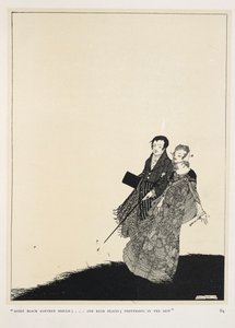 Suuri rakastaja. "Kostea musta savimuotti;... ja korkeat paikat; jalanjäljet kasteessa" tekijältä Harry Clarke