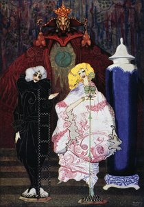 Paimentar ja nuokaisija, Hans Christian Andersenin (1805-1875) satu, Harry Clarken (1890-1931) kuvitus tekijältä Harry Clarke