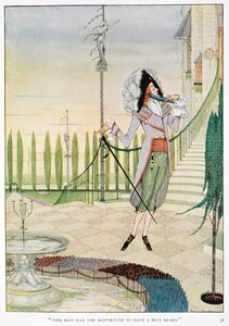 "Tällä miehellä oli epäonnea saada sininen parta." Siniparta silitti partaaan. tekijältä Harry Clarke