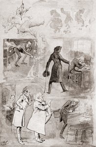 Kuvitus joululaululle Charles Dickensin joulukirjoista tekijältä Harry Furniss