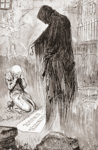 Kuvitus joululaululle Charles Dickensin joulukirjoista tekijältä Harry Furniss