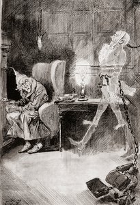Kuvitus joululaululle Charles Dickensin joulukirjoista