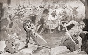 Kuvitus Charles Dickensin romaaniin Tarina kahdesta kaupungista tekijältä Harry Furniss