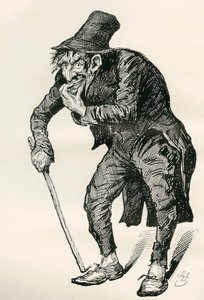 Kuvitus Charles Dickensin The Old Curiosity Shopista tekijältä Harry Furniss