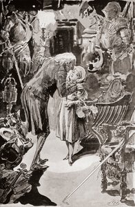 Kuvitus Charles Dickensin The Old Curiosity Shopista tekijältä Harry Furniss