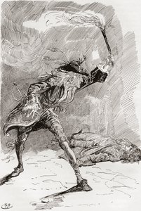 Kuvitus Charles Dickensin romaanille Barnaby Rudge tekijältä Harry Furniss