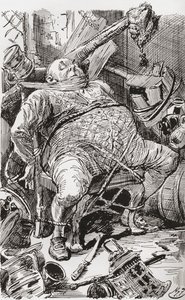 Ilustração para o romance de Charles Dickens, Barnaby Rudgefinnish tekijältä Harry Furniss