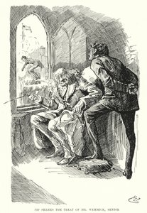 Charles Dickensin kuvitus suurille odotuksille (litho) tekijältä Harry Furniss