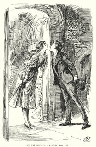 Charles Dickensin kuvitus suurille odotuksille (litho) tekijältä Harry Furniss