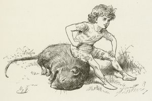 Lewis Carrollin kuvitus Sylvielle ja Brunolle tekijältä Harry Furniss