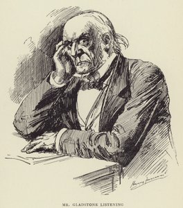Herra Gladstone kuuntelee tekijältä Harry Furniss