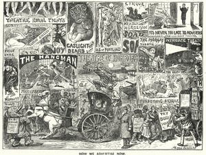 Punch-sarjakuva: Kuinka mainostamme nyt (kaiverrus) tekijältä Harry Furniss