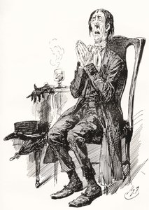 Stiggins. Harry Furnissin kuvitus Charles Dickensin romaanille The Pickwick Papers, The Testimonial Editionista, julkaistu vuonna 1910. tekijältä Harry Furniss