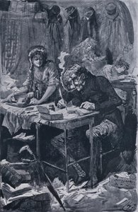 Kerjäävä kirjeen kirjoittaja (litho) tekijältä Harry Furniss