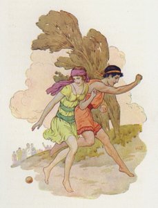 Atalanta näki sen putoavan (värilitografia) tekijältä Harry George Theaker