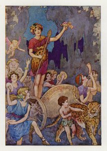 Bacchus (värilitografia) tekijältä Harry George Theaker