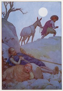 Don Quijoten kuvitus (värilitro) tekijältä Harry George Theaker