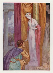 Pygmalion ja veistos (värilitografia) tekijältä Harry George Theaker