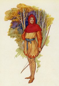 Robin oli seikkailunhaluinen jo nuorena (värilitografia). tekijältä Harry George Theaker