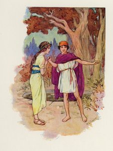 Hän vastasi: "Kyllä, olen varma, että hän tulee takaisin" (väriliitossa). tekijältä Harry George Theaker