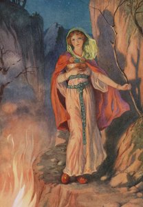 Sigyn, elokuvasta "Lokin ja hänen lastensa kohtalo" (värilitografia)