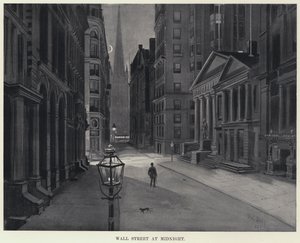 Wall Street keskiyöllä (litografia) tekijältä Harry Grant Dart