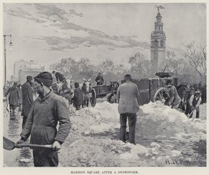 Madison Square lumimyrskyn jälkeen (litho)
