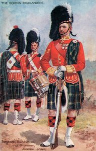 Gordon Highlanders, kersantti, bändimies ja rumpali, arvostelujärjestys (värilitho)