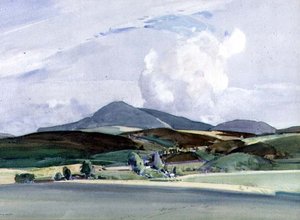 Vuoristonäkymä (akvarelli)