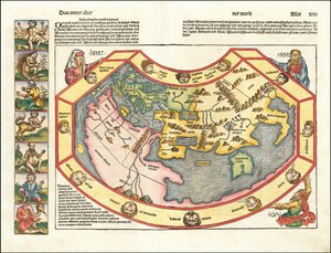 Hartmann Schedelin laatima maailmankartta vuodelta 1493.
